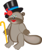 Beaver In Top Hat Clip Art